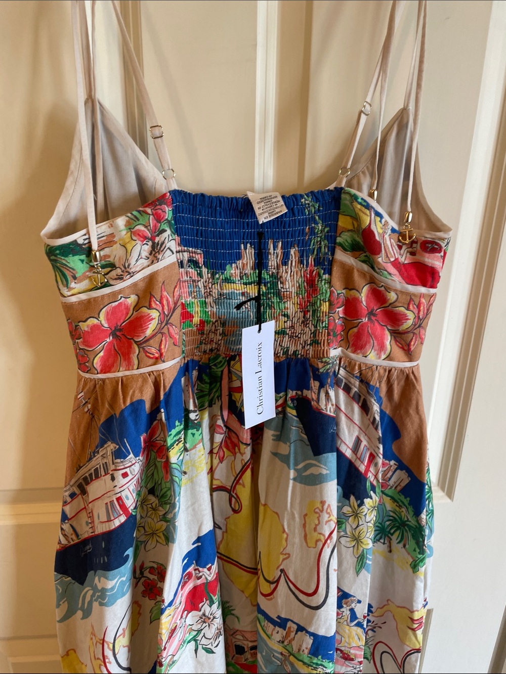 Christian Lacroix NWT Blue Multicolor Tropical Tiered Maxi Dress - Picture 10 of 11